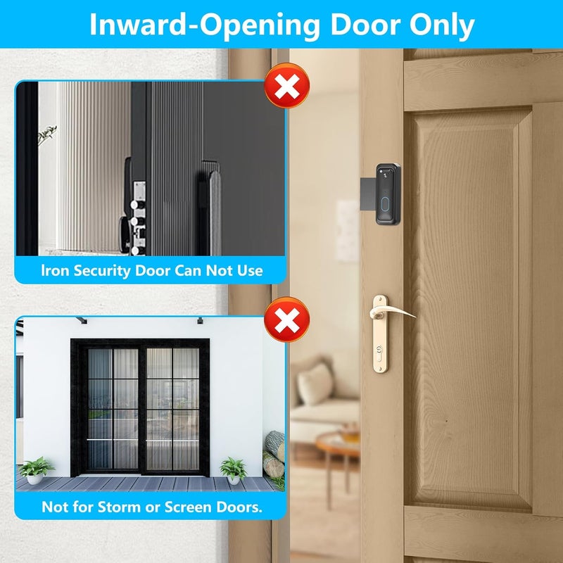 SENLEG Blink Doorbell Mount, No-Drilling Anti-Theft Doorbell Mount Bracket for Blink Doorbell Camera(2nd Gen), Accessories for Apartments, Businesses, Not for Security Door - Image 4